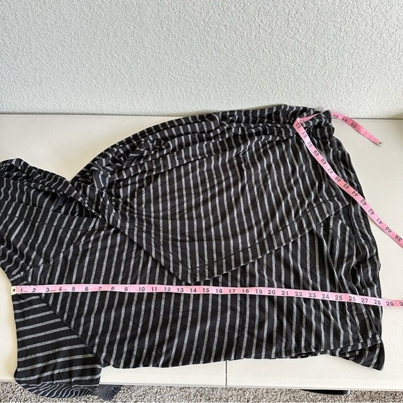 Cuddl Duds | Black/Grey/Gray Stripe Flexwear Open-Front Hooded Jacket Sz S/M - Picture 6 of 8